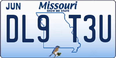 MO license plate DL9T3U
