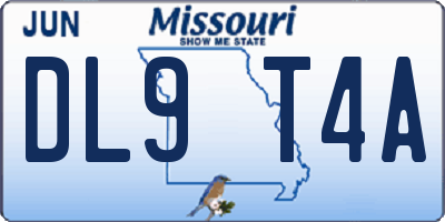 MO license plate DL9T4A