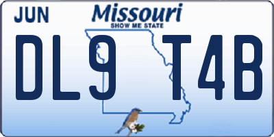 MO license plate DL9T4B