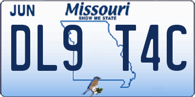 MO license plate DL9T4C