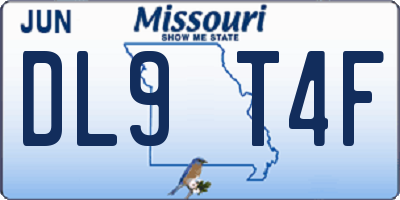 MO license plate DL9T4F