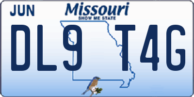 MO license plate DL9T4G