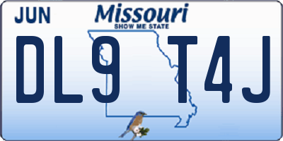 MO license plate DL9T4J