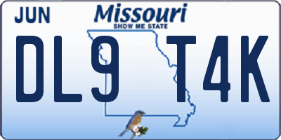MO license plate DL9T4K