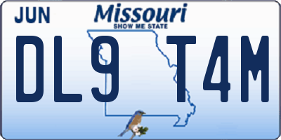 MO license plate DL9T4M