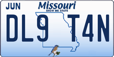 MO license plate DL9T4N