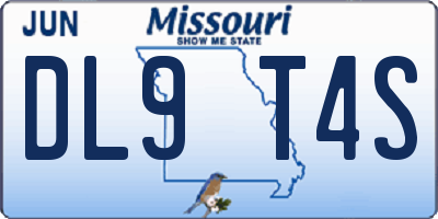 MO license plate DL9T4S