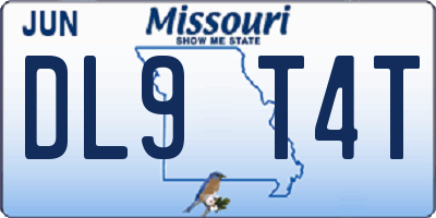 MO license plate DL9T4T