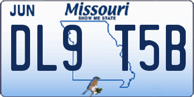 MO license plate DL9T5B