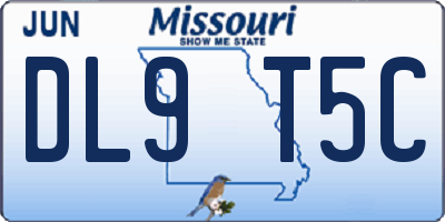 MO license plate DL9T5C