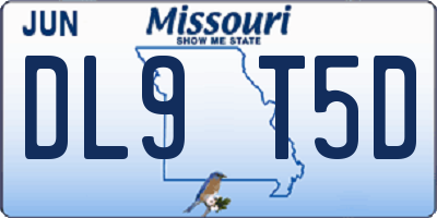 MO license plate DL9T5D