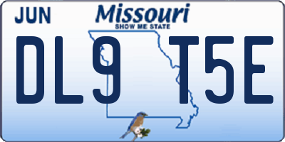MO license plate DL9T5E