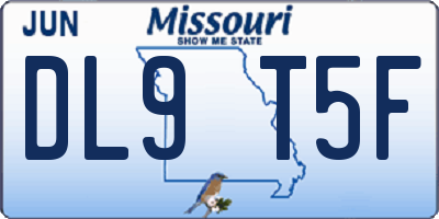 MO license plate DL9T5F