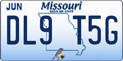 MO license plate DL9T5G