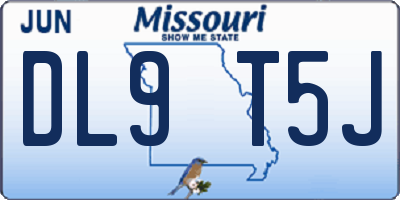 MO license plate DL9T5J
