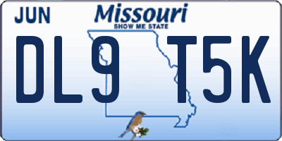 MO license plate DL9T5K