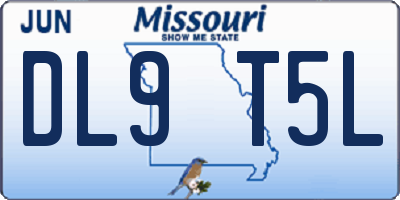MO license plate DL9T5L