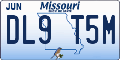 MO license plate DL9T5M