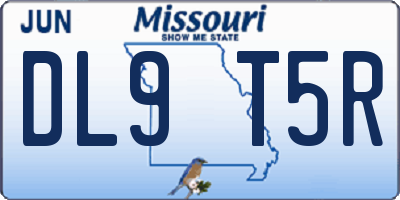 MO license plate DL9T5R