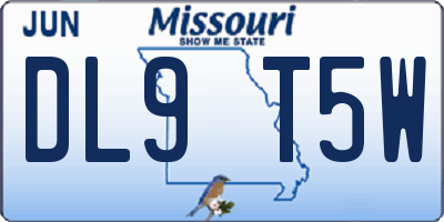 MO license plate DL9T5W