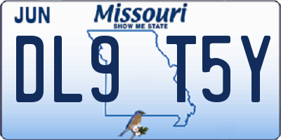 MO license plate DL9T5Y