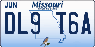 MO license plate DL9T6A