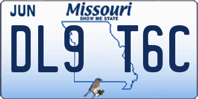 MO license plate DL9T6C