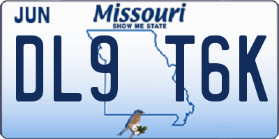MO license plate DL9T6K