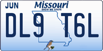 MO license plate DL9T6L