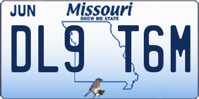 MO license plate DL9T6M