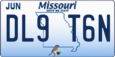 MO license plate DL9T6N
