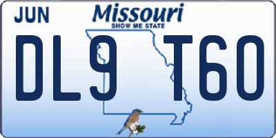 MO license plate DL9T6O