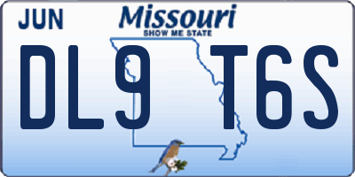 MO license plate DL9T6S