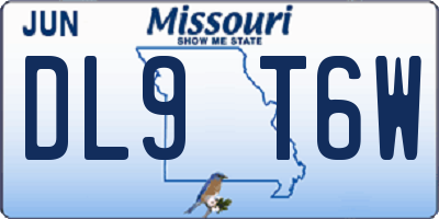 MO license plate DL9T6W