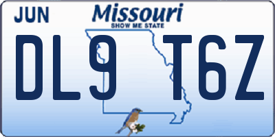 MO license plate DL9T6Z