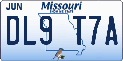 MO license plate DL9T7A