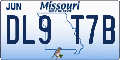 MO license plate DL9T7B