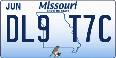 MO license plate DL9T7C