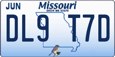 MO license plate DL9T7D