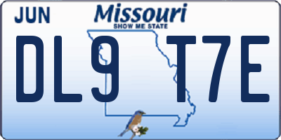 MO license plate DL9T7E