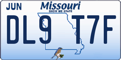 MO license plate DL9T7F