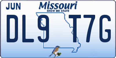 MO license plate DL9T7G