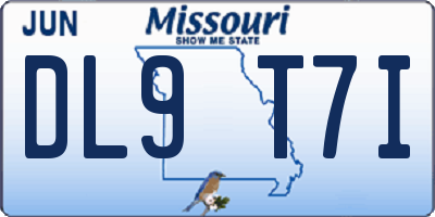 MO license plate DL9T7I