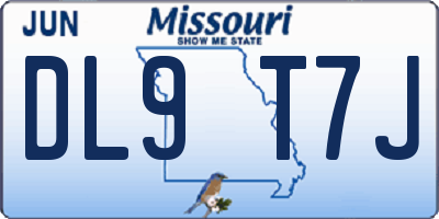 MO license plate DL9T7J