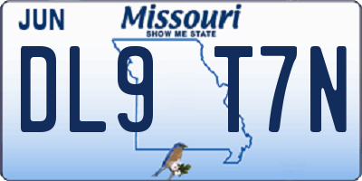 MO license plate DL9T7N