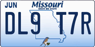 MO license plate DL9T7R