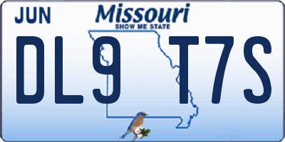 MO license plate DL9T7S