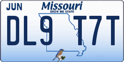 MO license plate DL9T7T