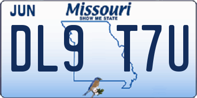 MO license plate DL9T7U