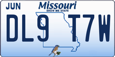 MO license plate DL9T7W